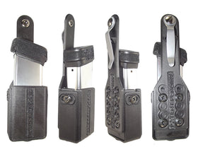 Universal pistol magazine pouches sizes medium, Fit most single or Double Stack magazines, designed to be concealed carried. Made of a carbon fiber reinforced nylon material and fully adjustable from ExtraCarry
