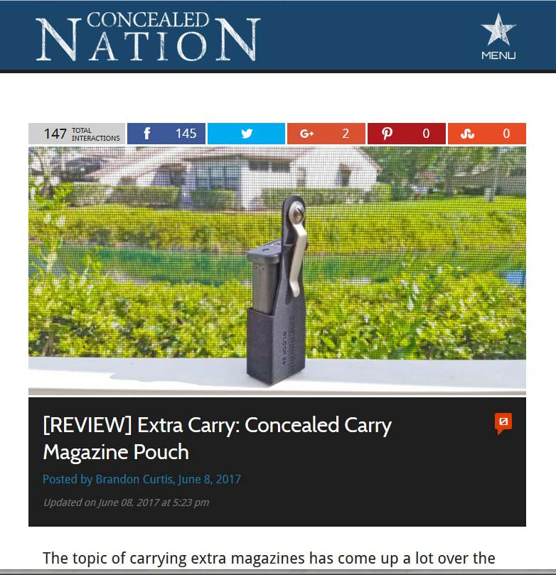 [REVIEW] Extra Carry: Concealed Carry Magazine Pouch - Glock 26 Review