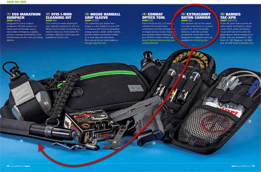 Another "Gear We Love" award from Concealed Carry Magazine for the ExtraCarry Baton Holder