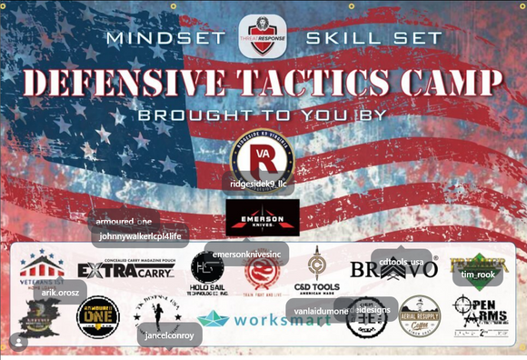 LEAD Tactics Defensive Tactics Camp 2026 official sponsor board