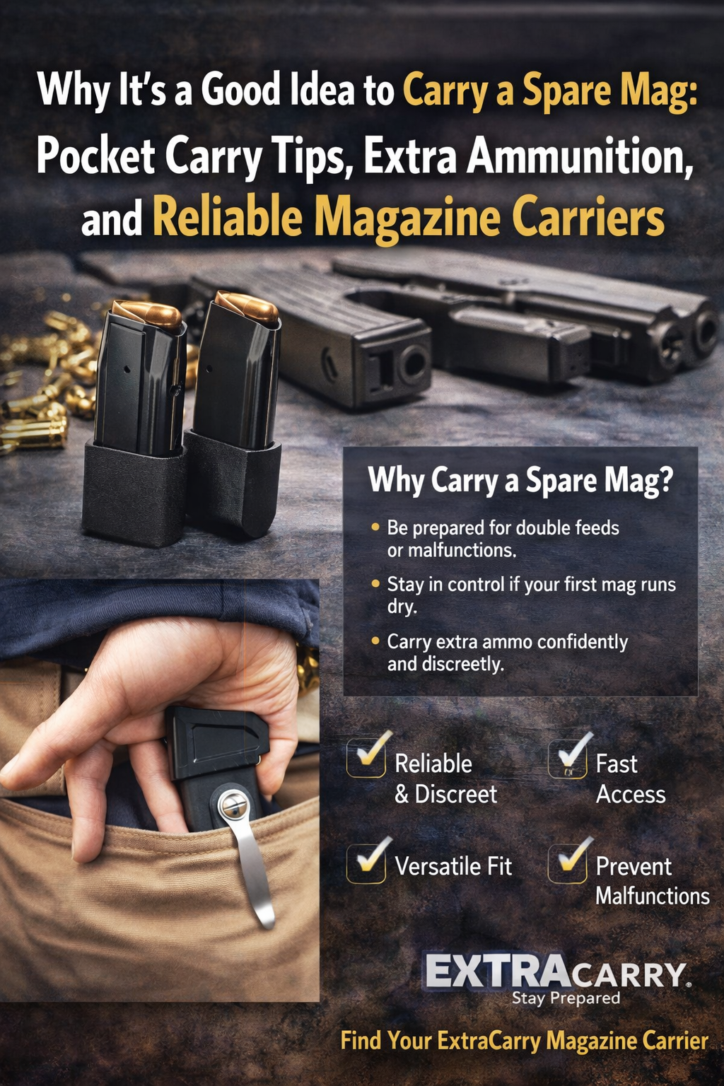 The ExtraCarry system turns pocket carry into a safe, comfortable, and practical option for anyone