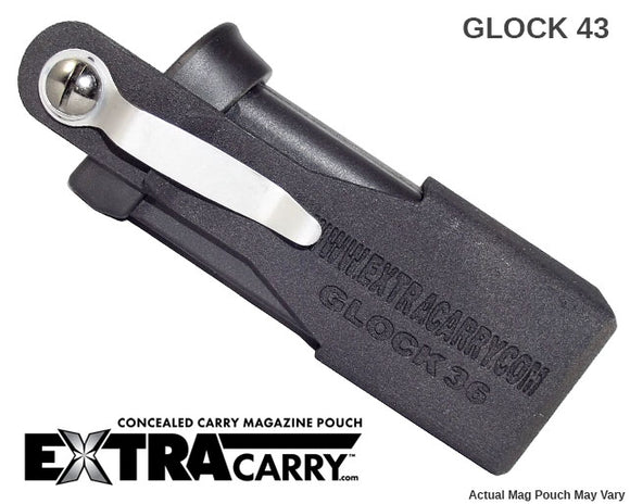 Glock 43 Mag pouch from ExtraCarry mag pouches for the Glock 43 pistol mags back image