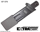 concealed carry pistol magazine pouch designed for H&K P30 / USP 9mm magazines. The pouch is made with carbon fiber reinforced nylon and features a locking mechanism from ExtraCarry