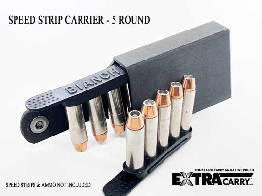 Speed Strip carrier designed for carrying a spare speed strip . Made with carbon fiber reinforced nylon and features a patented locking system. ExtraCarry Front