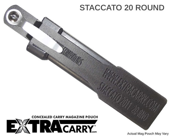 STACCATO 2011 20-round pistol magazine pouch made with carbon fiber reinforced nylon back view ExtraCarry