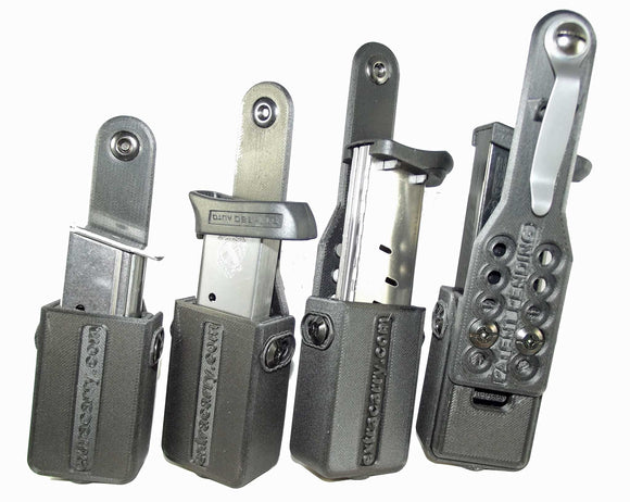 Universal pistol magazine pouches sizes small, Fit most single or Double Stack magazines, designed to be concealed carried. Made of a carbon fiber reinforced nylon material and fully adjustable from ExtraCarry