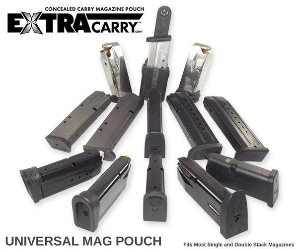 Universal Pistol Magazine Pouch - ExtraCarry Concealed Mag Holder - - Medium 9mm Version -